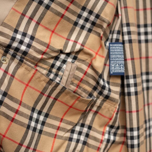 Vintage Burberrys Trench Coat Nova Check Belted Tan Mens L - Picture 9 of 16